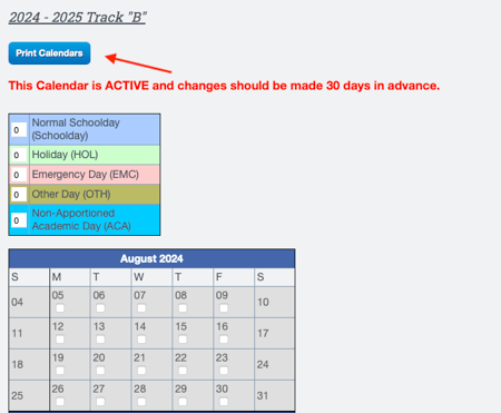 Print Calendars