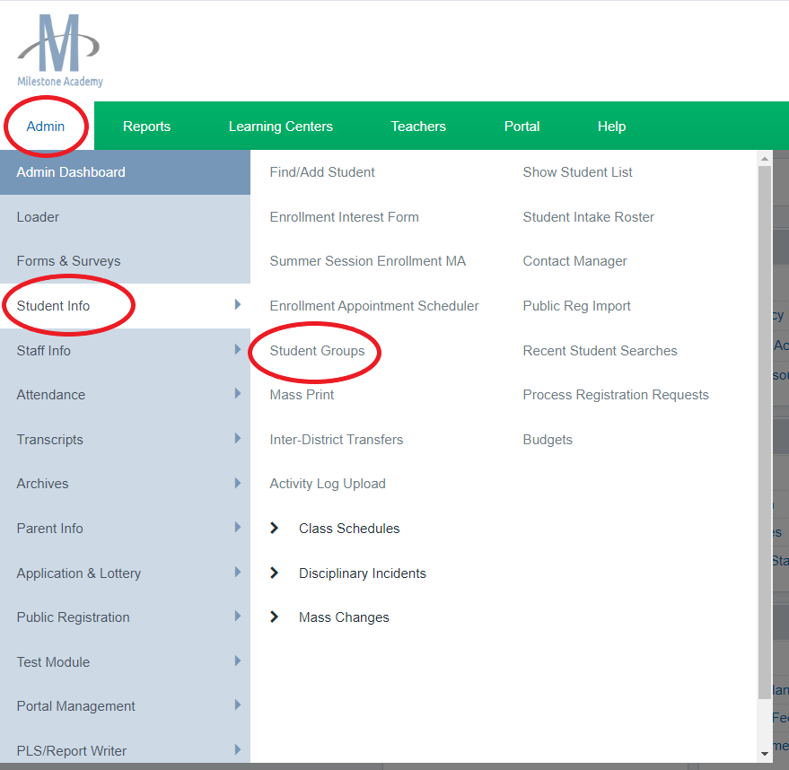 Managing Student Groups